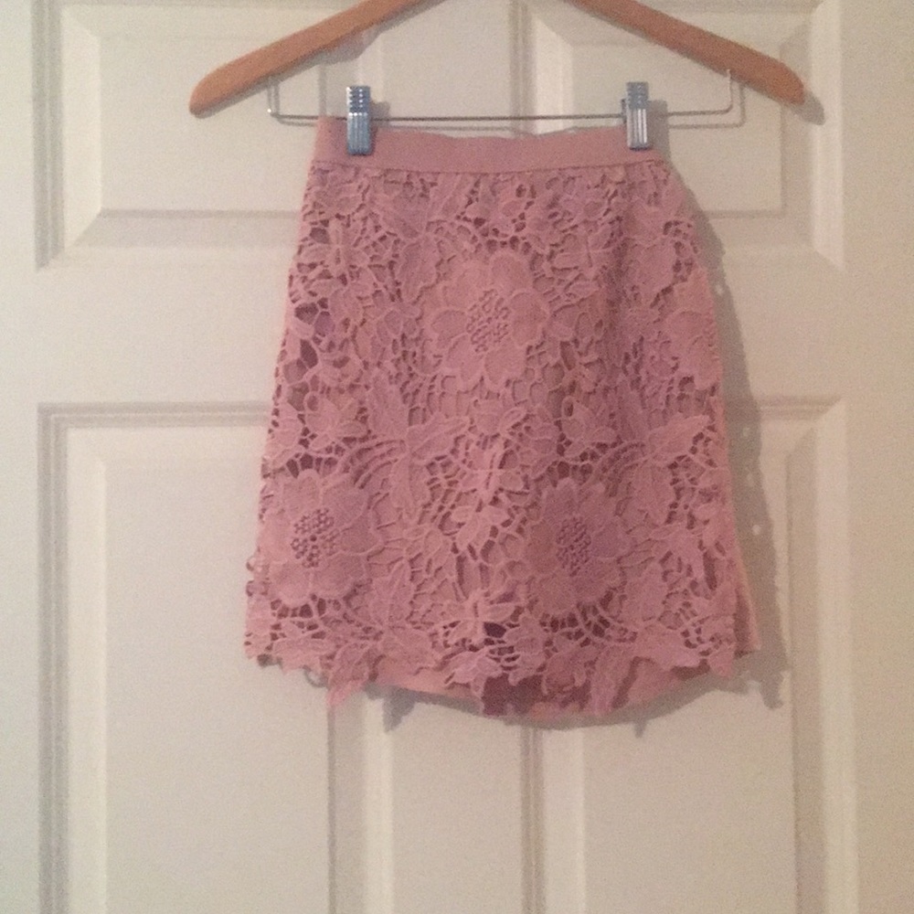 Light pink, American Eagle mini skirt.